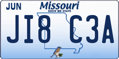 MO license plate JI8C3A