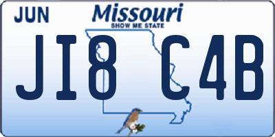 MO license plate JI8C4B