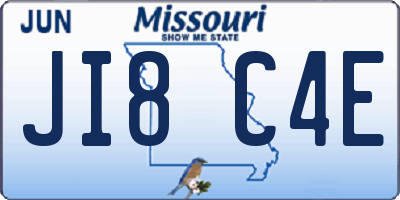 MO license plate JI8C4E