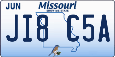 MO license plate JI8C5A