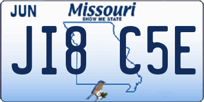 MO license plate JI8C5E