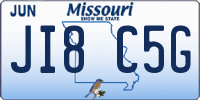 MO license plate JI8C5G