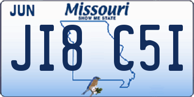 MO license plate JI8C5I