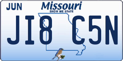 MO license plate JI8C5N