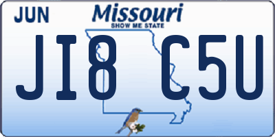 MO license plate JI8C5U