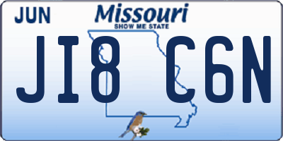 MO license plate JI8C6N