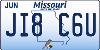 MO license plate JI8C6U
