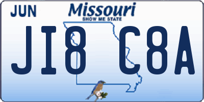 MO license plate JI8C8A