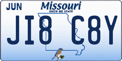 MO license plate JI8C8Y