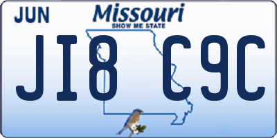 MO license plate JI8C9C