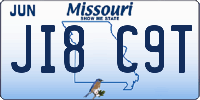 MO license plate JI8C9T