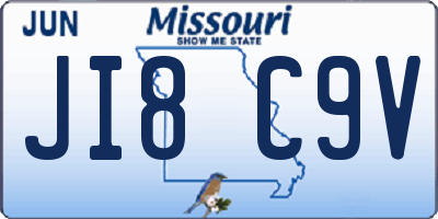 MO license plate JI8C9V