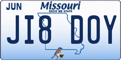 MO license plate JI8D0Y