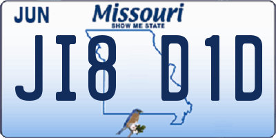 MO license plate JI8D1D