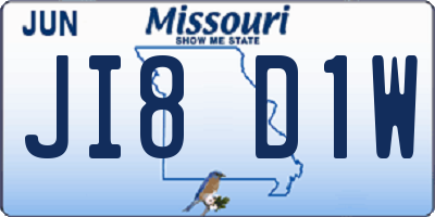 MO license plate JI8D1W