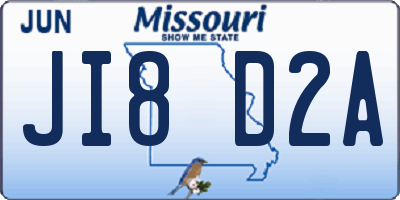 MO license plate JI8D2A