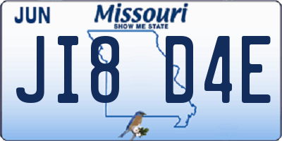 MO license plate JI8D4E