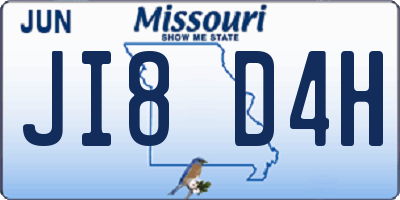 MO license plate JI8D4H