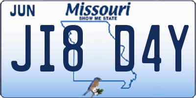 MO license plate JI8D4Y