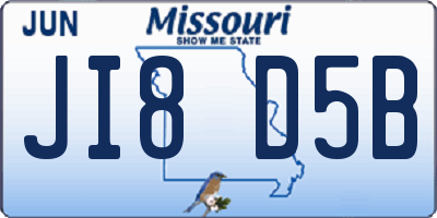 MO license plate JI8D5B