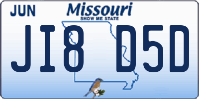 MO license plate JI8D5D