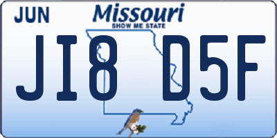 MO license plate JI8D5F