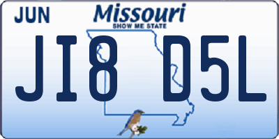 MO license plate JI8D5L