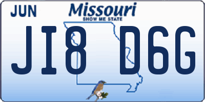 MO license plate JI8D6G