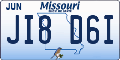 MO license plate JI8D6I