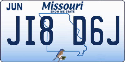 MO license plate JI8D6J