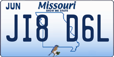 MO license plate JI8D6L