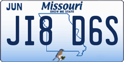 MO license plate JI8D6S