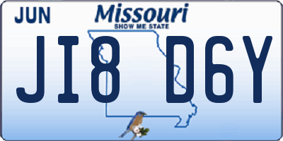 MO license plate JI8D6Y