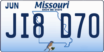 MO license plate JI8D7O