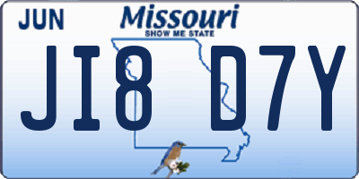 MO license plate JI8D7Y