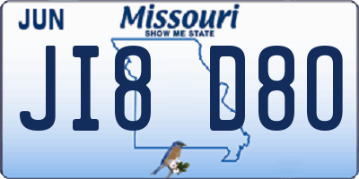 MO license plate JI8D8O