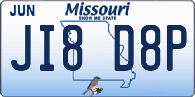 MO license plate JI8D8P