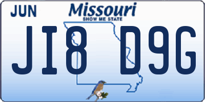 MO license plate JI8D9G