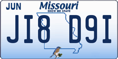MO license plate JI8D9I