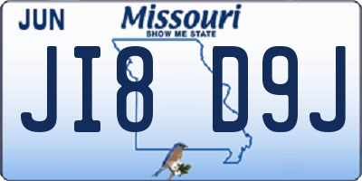 MO license plate JI8D9J