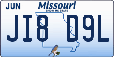 MO license plate JI8D9L