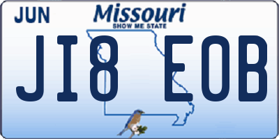 MO license plate JI8E0B