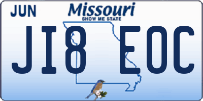 MO license plate JI8E0C