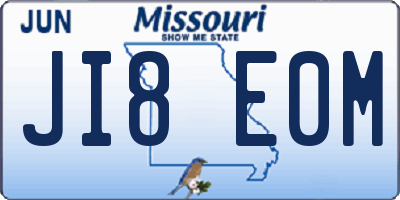 MO license plate JI8E0M