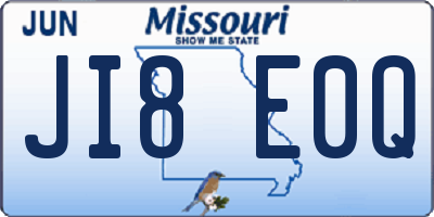 MO license plate JI8E0Q