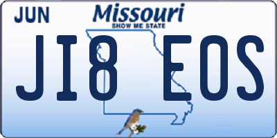 MO license plate JI8E0S