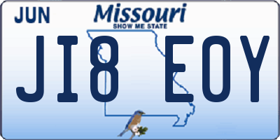 MO license plate JI8E0Y