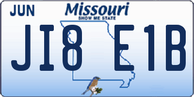 MO license plate JI8E1B
