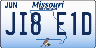 MO license plate JI8E1D