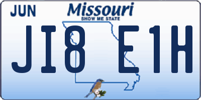 MO license plate JI8E1H